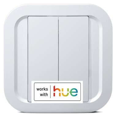 NodOn Wandfernbedienung - Philips Hue kompatible, batteriefreie Fernbedienung für Lichter & Dimmer | Kabellos, wartungsfrei, ideal zum Schalten, Dimmen und Szenen steuern im Smart Home
