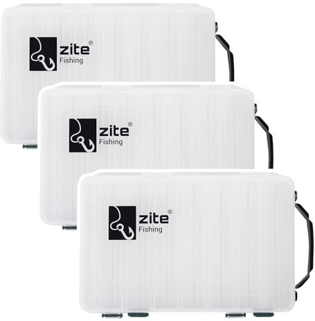 Zite Fishing Angelbox-Set - 3 Stück Tackle-Boxen 27cm 2-Seitig - Kunststoff-Box Köderbox Angel-Köder Hardbaits-Box