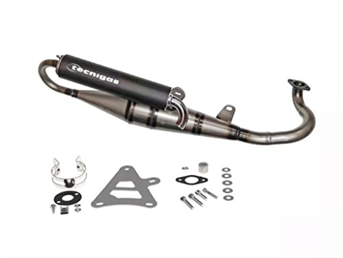 Sportauspuff Next R passend für CPI Aragon, Hussar, Oliver, Keeway RY6, RX8, Generic, Explorer – E-geprüft – Auspuffanlage für 50ccm & 70ccm Sportzylinder – Titan-Look Schalldämpfer