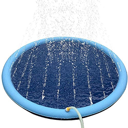 YITON Kühlmatte Für Hunde Pet Sprinkler Pad Spielen Kühlmatte Schwimmbad Aufblasbare Wasserspray Pad Matte Wanne Sommer Kühle Hundebadewanne 1 Stück 150X150cm