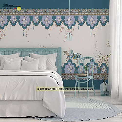 Papel pintado barroco clásico caballo pastoral casa de familia sala de estar dormitorio fondo papel tapiz de pared elegante francés-400cmx280cm