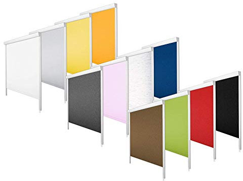 Tenda a rullo oscurante, con cassetta e listelli laterali, 100% Black Out termica, scelta MEGA, 18 misure, 12 colori, senza fori (grigio chiaro, 70 x 200 cm)