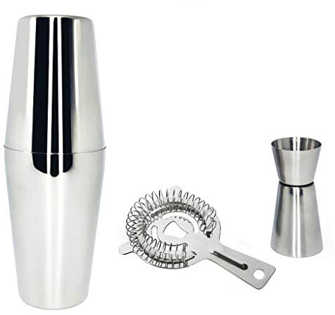 Coctelera Bartenders Profesionales y Barras Familiares Juego de 4 Piezas de Boston Cocktail Shaker Bartender Kit (Color : 450 600Ml15 30Ml) (750 600ml15 30ml)