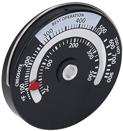 Termometro da Stufa Magnetico, Termometro da Forno da 0 a 500 ℃ Quadrante in Lega di Alluminio Calibro Termometro Ad Alta Precisione per Camino