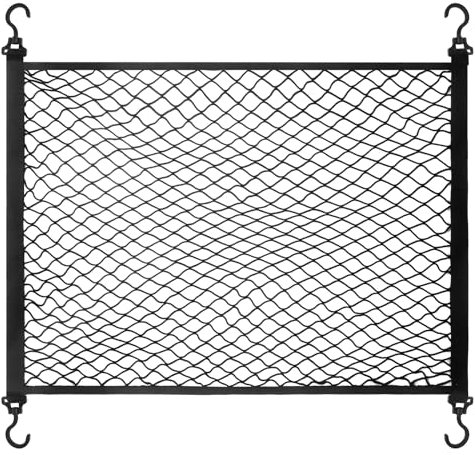 Kofferraum-Gepäcknetz, Kofferraumnetz, Gepäcknetz, Auto, super elastisches Kofferraumnetz für universelles Auto, 100 x 60 cm (großer Haken, einlagig)