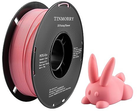 PETG Filament 1.75mm, TINMORRY Rapid PETG-Eco 3D Druck Filament, Kompatibel mit Bambu Lab/Creality K1C / FLASHFORGE Adventurer 5M /Anycubic Kobra 3 / QIDI FDM 3D Drucker, 1 KG 1 Spule, Rosa