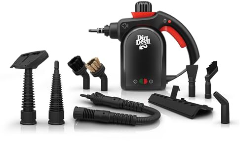 Dirt Devil 7-in-1 Handheld Steamer, Pressurized Steam Cleaner for Home Use, XL Water Tank, Includes Specialized Cleaning Tools, Portable Steam Cleaner for Bathroom, Clothes, Furniture and More