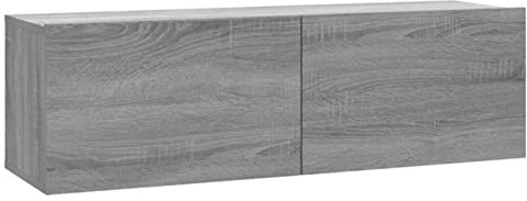 Tidyard Mobile TV Pensile da Parete Moderno in Truciolato, Grigio Sonoma 100x30x30cm - Mensola Sospeso