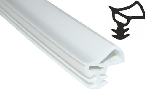 SN-TEC Stahlzargendichtung, Türdichtung, Ersatzdichtung, Z 1180, Breite: 16mm, Höhe: 11mm zum einstecken, Farbauswahl: weiß/grau (Weiß, 5 Meter)