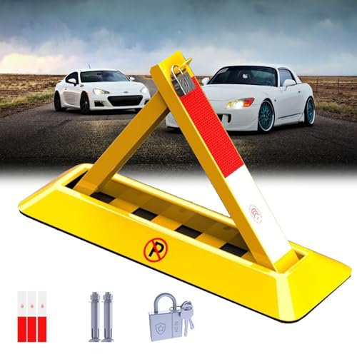 XDLYWUZIQ Barrera De Estacionamiento Plegable Cerradura De Espacio De Estacionamiento Extraíble Bloqueador De Estacionamiento Manual, Poste De Estacionamiento De Automóviles Triangular,48CM