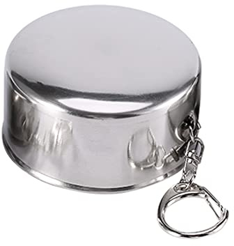 WOHPNLE Collapsible Travel Cup, Stainless Steel Folding Camping Cup Portable Drinking Mug Retractable Camping Mug Multifunctional for Outdoor Activities Hiking Picnic (L)