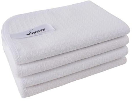 VIVOTE Waffle Dish Cloths Microfiber Cleaning Cloths Reusable Cleaning Towels Barista Cloths Heat Transfer Sublimation Cloths Tea Towels 12Inch*12Inch 4 Pack White