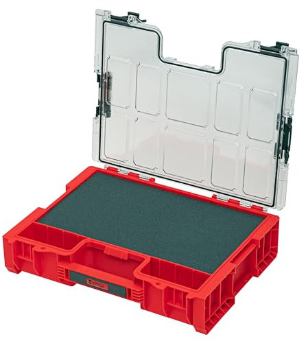 QBRICK SYSTEM Malette Outils Boîtes à Outils Valise PRO Organizer 300 MFI RED Ultra HD Boîte De Tri De Gamme De Vis Rouge 460 x 370 x 135 mm