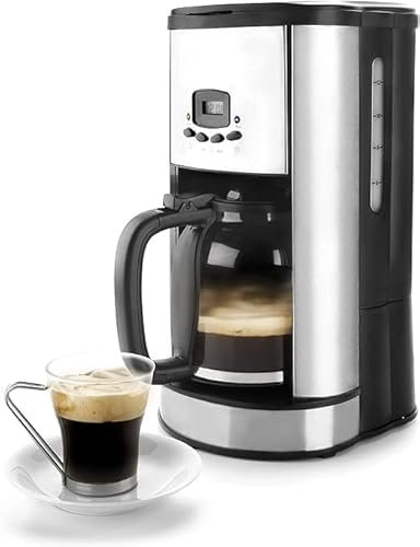Suinga Cafetera De Goteo Programable, Potencia 900w, Capacidad 1,80Litros 12 tazas, Color Negro
