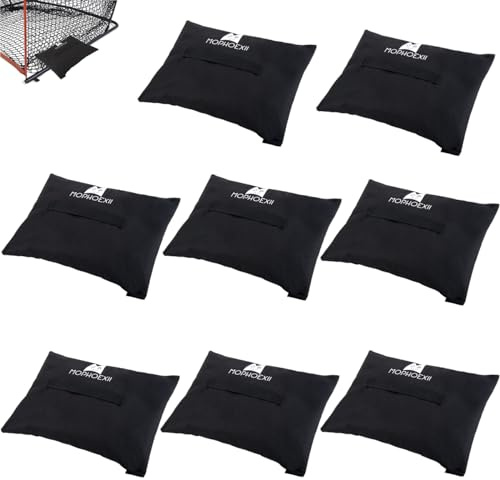 MOPHOEXII Set di 8 sacchi di sabbia sportivi, pesi per porte da calcio, reti da baseball, reti da golf, reti da calcio, reti da hockey, borse di ancoraggio ponderate, colore nero
