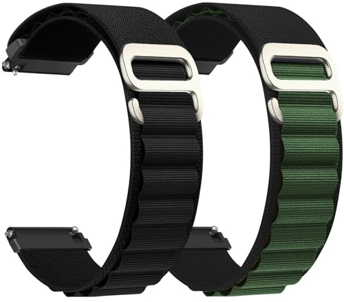 CeiBand Alpine Loop nylonarmband kompatibelt med 20 mm 22 mm, G-krok rostfritt stål metallspänne sport klockarmband män kvinnor ersättningsband för 20 mm 22 mm, 20mm