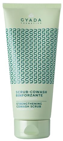 GYADA COSMETICS, Scrub CoWash Rinforzante con Spirulina, Detergente ed Esfoliante, con Microgranuli Vegetali di Nocciole e Mandorle, per Lavaggi Frequenti e Delicati, con Avena e Ginseng, 200 ml