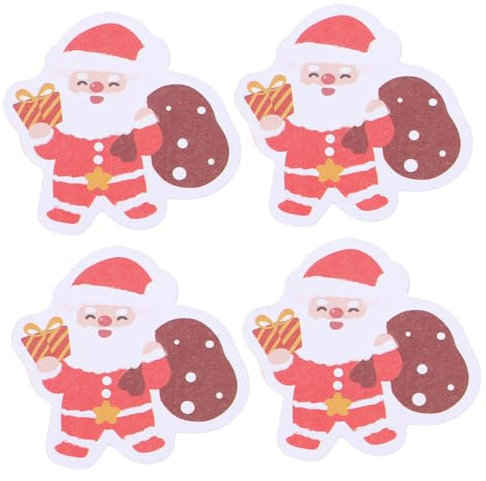 EXCEART 4 weihnachtliche Haftnotizen Mini-Weihnachtsnotizblöcke multifunktionale Hinweisaufkleber büroartikel büromaterial Scrapbook-Aufkleber weihnachtskarte kompakte Notizblöcke Papier