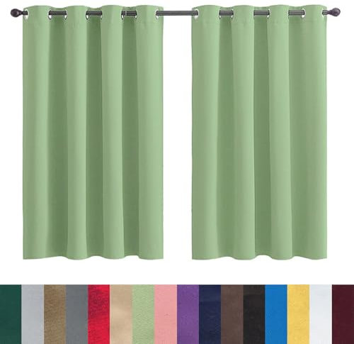 GAIFNAG Modern Schlafzimmer Vorhänge 160 x 270 cm Kälteschutz Wämreisolierende, Luftig Thermovorhang Fenster - Gardinen für Fenster, Zuhause, Terrasse, Zart Grün