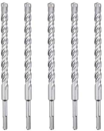 hsawbit 5PCS Masonry Drill Bits Set with SDS Plus Shank, 14mm x 260mm Hammer Drill Masonry Drills Tungsten Carbide Tip for Concrete, Brick, Cement Walls, Stone
