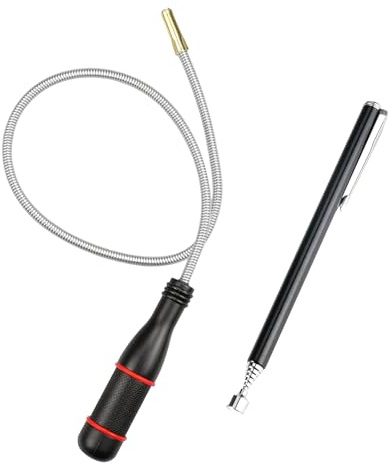 FINEASY Recogedor Magnético, 60cm Recogedor Magnético Portátil y Plegable con Mango Telescópico de Acero Inoxidable para Recoger Pequeñas Piezas, Llaves y Piezas de Automóviles