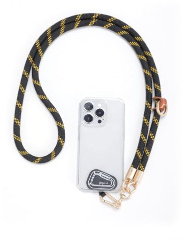 project-cb Téléphone Portable Cords 1,Téléphone Cordon Patch 2,Sangle de téléphone Universelle réglable,en bandoulière Téléphone Cords,lanière de Cou pour téléphone(Noir-G)
