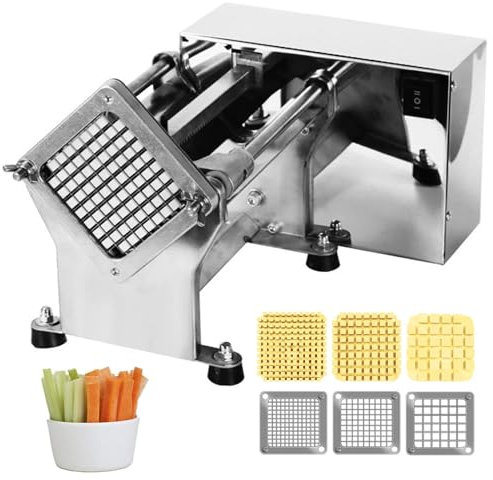 Naturalpowev Electric French Fry Cutter, Commercial and Household French Fries Cutter with 6mm 9mm 13mm Blade, Potato Chip Cutter Machine for Potato Carrot Cucumber