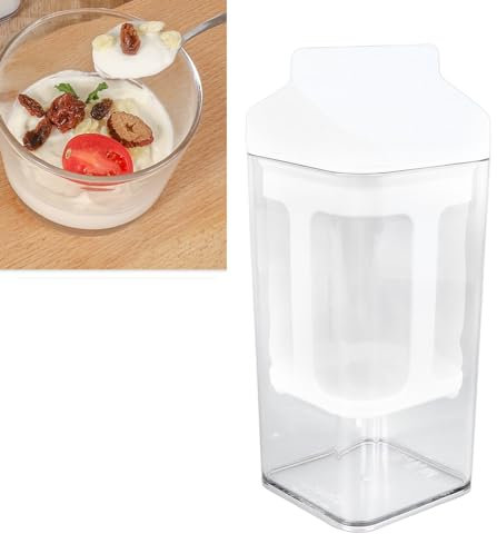 1 L Joghurtsieb, Griechischer Joghurtbereiter mit Feinem Netz, Molkeabscheider, Saft-Nahrungsmittelnuss-Milch-Sieb-Filter, Herstellung von Dickem und Cremigem Griechischem Joghurt