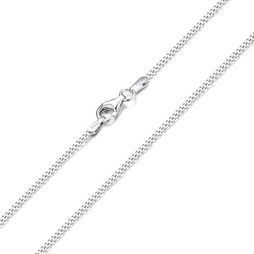 CASSIECA Kette Silber 925 Damen Silberkette Damen 925 Ohne Anhänger Panzerkette 1.5 MM Halskette Silber Ketten für Frauen Mädchen 46CM