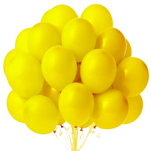 Ballonger gul, 100 stycken gula ballonger, 25 cm latexballonger födelsedag, ballonger gul, ballonger födelsedag festdekoration födelsedag bröllop baby party festival årsdag dekoration