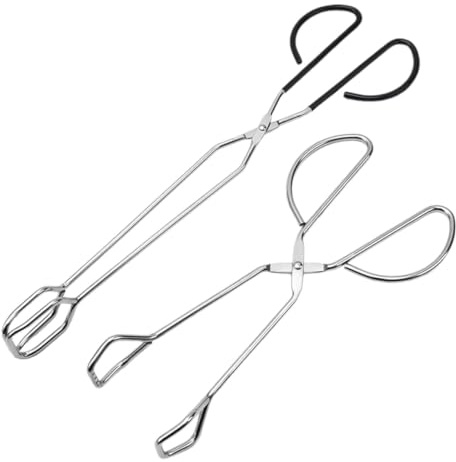 LIGIGWASH 2piezas Pinzas De Acero Inoxidable Para Barbacoa y Ensaladas Pequeño y Grande Resistente y Antideslizante Para Cocinar Servir y Barbacoa Al Aire