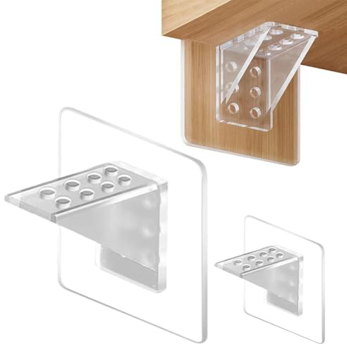 Shelf Support Pegs,L-Shaped Support Racks,Self Adhesive Shelves Clips,Wardrobe Partition Holder Fixing Sticking Hook, Strong Partition Holders,for Kitchen Clapboard Layer Cabinet Book Shelves