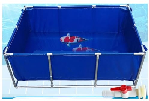 Aufstellpool – strapazierfähiges PVC-Planentuch, blau, für Teiche, Schwimmbäder, Koiteiche, Aquakultur, Flüssigkeitslagerung, Gartenbewässerung – 500 x 200 x 80 cm (blau, 100 x 100 x 50 cm)