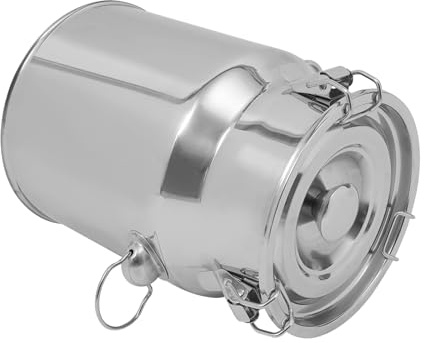 Secchio per latte in acciaio inox, 5 l, ermetico per mensa, ristorante e casa, contenitore in acciaio con coperchio, conservazione igienica, in acciaio inox 201