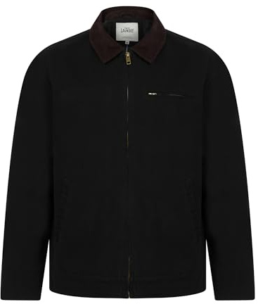Tokyo Laundry Men's 'Tapko' Lightly Padded Canvas Casual Harrington Bomber Jacket with Corduroy Collar
