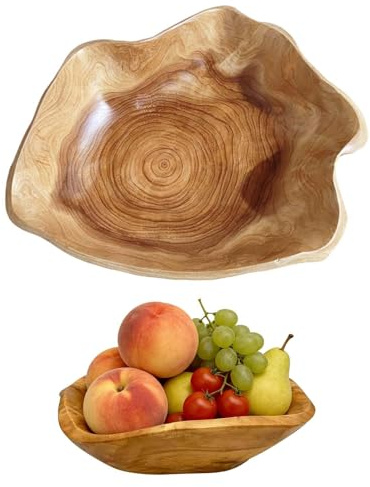 yqdnboiHolz schale,Obstkorbholz,ObstschaleausHolz,Salatschüsselholz,Dekoschale,Holzschüssel,Holzschale groß,Obstschaleholz,Holzschaledeko,HolzschaleSalatSchüssel,GeeignetfürObst(25-29cm)