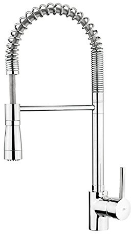 TEKA Grifo Cocina Monomando Profesional, Caño Alto Giratorio, Maneral Extraíble de 2 Chorros, Aireador Anticalcáreo, Flexible Acero Inoxidable, Modelo ARK 939