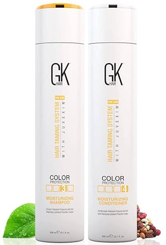 GK HAIR Global Keratin Moisturizing Shampoo and Conditioner Sets (10.1 Fl Oz/300ml) für farbbehandeltes Haar - Tägliche Anwendung Reinigung trocken bis normal Sulfat Paraben-frei - für alle Haartypen