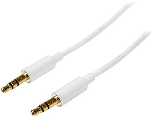 StarTech.com Câble audio stéréo Mini-Jack 3,5 mm slim de 2 m - Blanc (MU2MMMSWH)