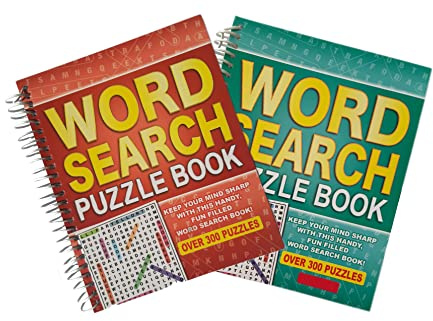 WF Graham SET OF 2 Wordsearch Puzzle Book - Spiral Bound Brain Teasers Travel Puzzles Book with over 300 Puzzles