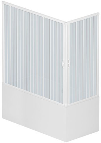 Rollplast BGAL1CONCC28070150 Box Vasca a Soffietto, Dim.70 x 150 x H 150 cm, in PVC, Lati, Due Ante, con Apertura angolare, Bianco