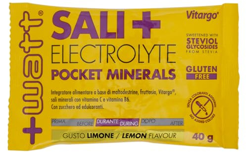 Sali+ Electrolyte - Integratore Alimentare con Sali Minarali, Fruttosio, Maltodestrine e Vitargo - Utile durante l'Attività Sportiva - Senza Glutine - Bustina da 40g - Gusto Limone