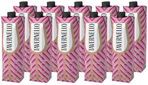 Tavernello Vino d'Italia Rosato, Alkoholgehalt 11% Vol leicht und fruchtig, Wein Cuvée in recycelbarem 1 Liter Tetra Pak, Rose Wein trocken in Mehrwegverpackung 10 x 1