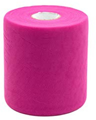 Rotolo Bobina di Tulle per Decorazioni e Composizioni, 12,5 cm x 100 metri (Fucsia)