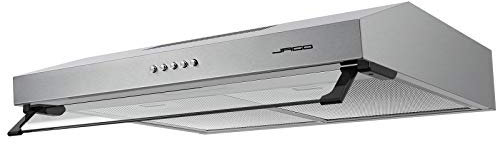 Jago® Dunstabzugshaube - 60 cm, Abluft-Umluft, Wandanschluss, 2 Fettfilter, 201,6 m³/h, LED Beleuchtung, Edelstahl - Abzugshaube, Unterbauhaube, Ablufthaube, Dunstabzugshauben