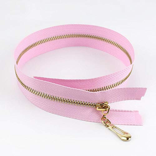 5pcs 40/50/60 / 70cm Auto Lock 3# Metall Open-End Dekoration Reißverschluss für g Taschen DIY Jacke Kleidungsstück g Material, Pink, 3#