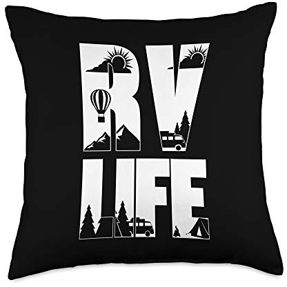 RV Life Retirement New Camper Glamping Accessories Motorhome Throw Pillow