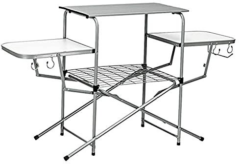 Outdoor Küche Camping Schränke Tragbarer Klappbarer Camping-Küchentisch Im Freien, Campingtisch Aus Aluminium Mit Haken Und Ablage Für Outdoor-Zelt-Strandparty