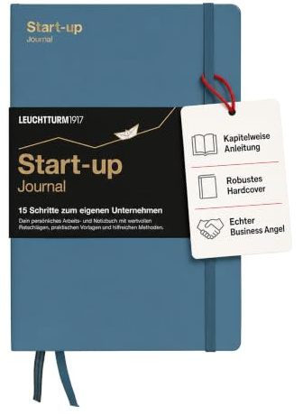 LEUCHTTURM1917 Start-up Journal, Hardcover A5, Stone Blue | 15 Schritte zur Unternehmensgründung, Vorlagen und Methoden, Gründerwissen von Tim Jaudszims