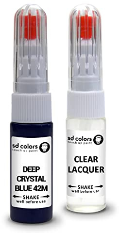 SD COLORS AZUL CRISTAL PROFUNDO 42M compatible con MAZDA Nuevo Kit de reparación de bolígrafos de pintura de retoque 20 ML SCRATCH CHIP CEPILLOS CODE COLOR 42M DEEP CRYSTAL BLUE (PINTURA+LACQUER)